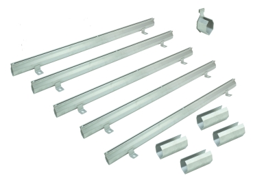 Schlitzrinnen Set 5 Stück Edelstahl 1 Meter Bauhöhe 75mm, 4 x Verbinder, 1 x Endstück, 1 x Dichtmittel, 1 x Schnurwasserwaage